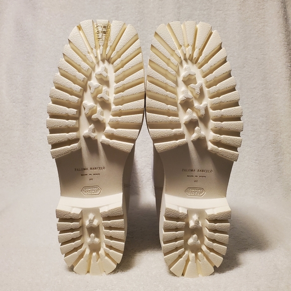 PALOMA BARCELO DANIELLE WHITE PLATFORM BOOTS - Picture 8 of 9